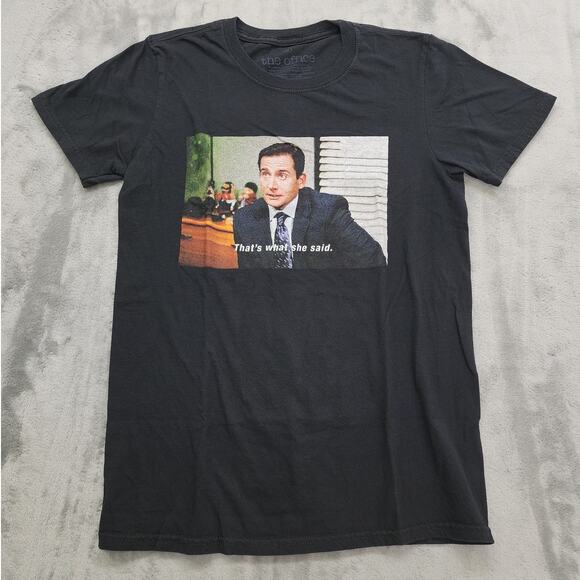 The Office Michael Scott That's What She Said Crew Neck Tee Size S Black Humor - Picture 1 of 7